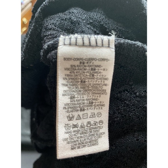 Free People Black Lacey Peplum Short Sleeve Top XS - Picture 4 of 4